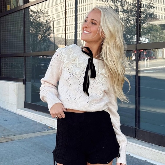 FREE PEOPLE Hold Me Closer Pink Pearl Sweater S - Picture 1 of 10